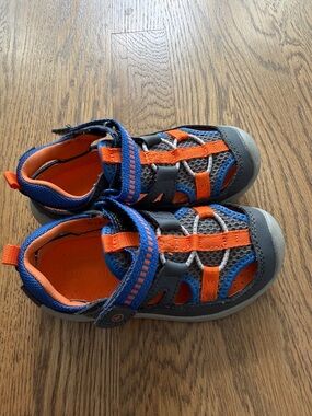 Kids Orange and Blue Active Sandals stride rite wide 8W